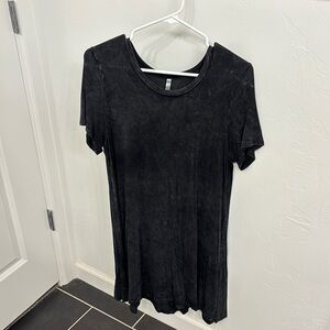 Black acid wash t shirt dress